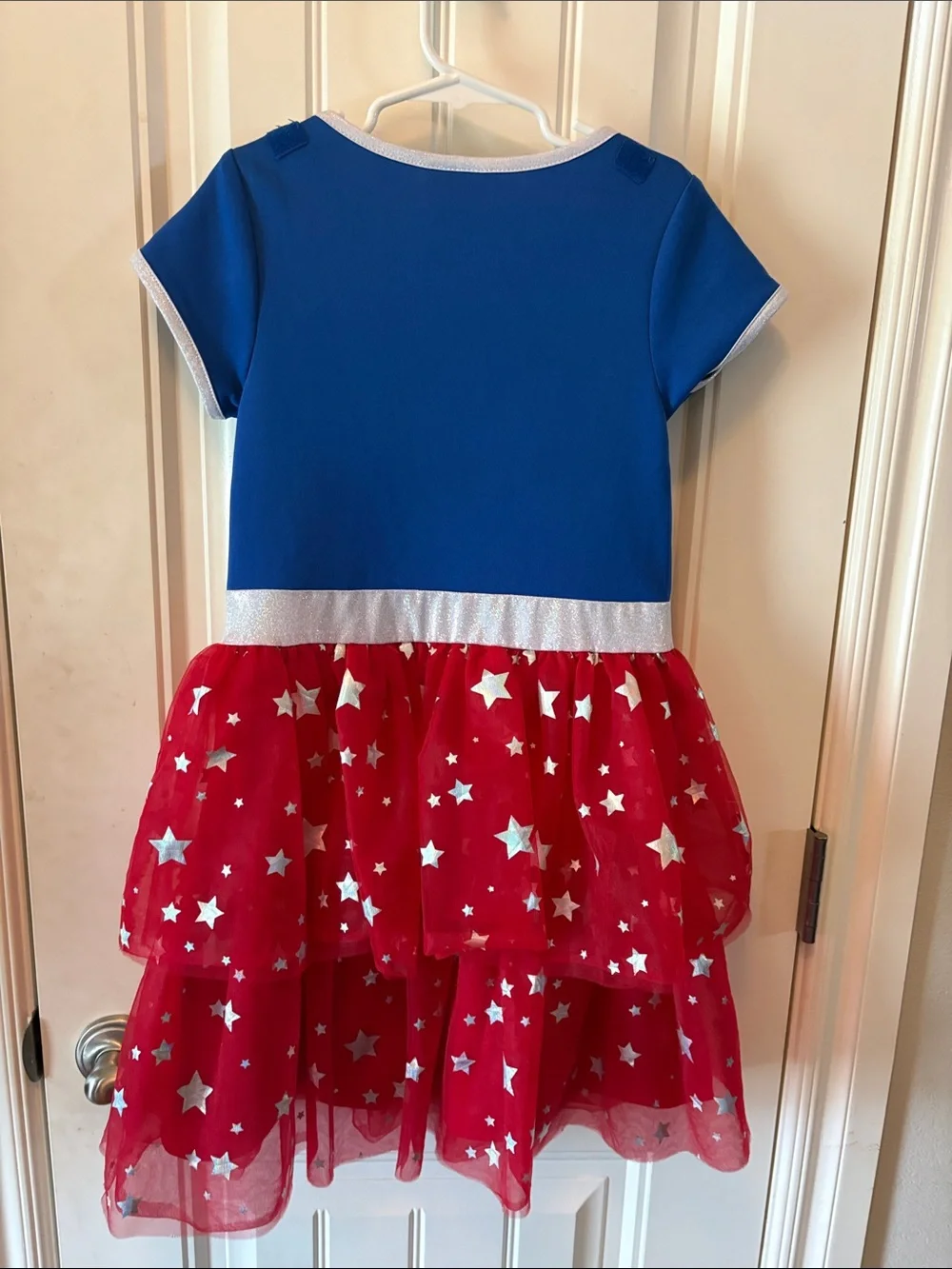 Girls' Supergirl Sequin Dress Costume - Blue & Red